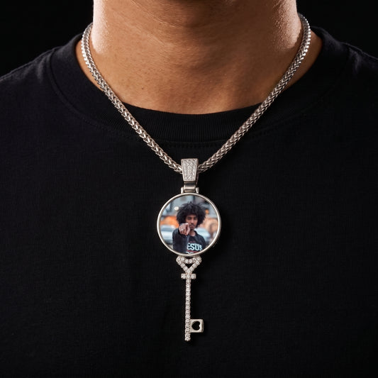 Custom Key Shaped Photo Pendant - Different Drips