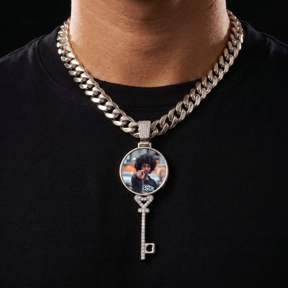 Custom Key Shaped Photo Pendant - Different Drips