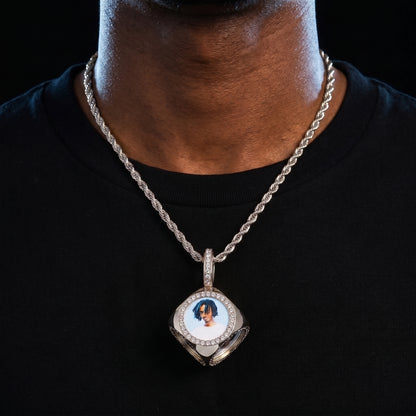 Custom Cube 6 Sided Cube Custom Photo Pendant - Different Drips