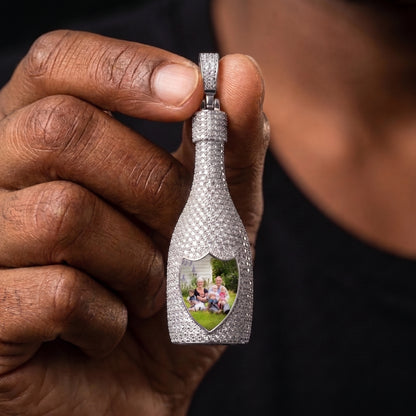 S925 Moissanite Bottle Custom Picture Pendant