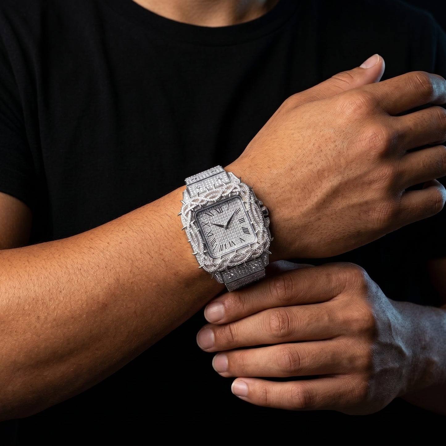 Iced Thorn Bezel Square Watch