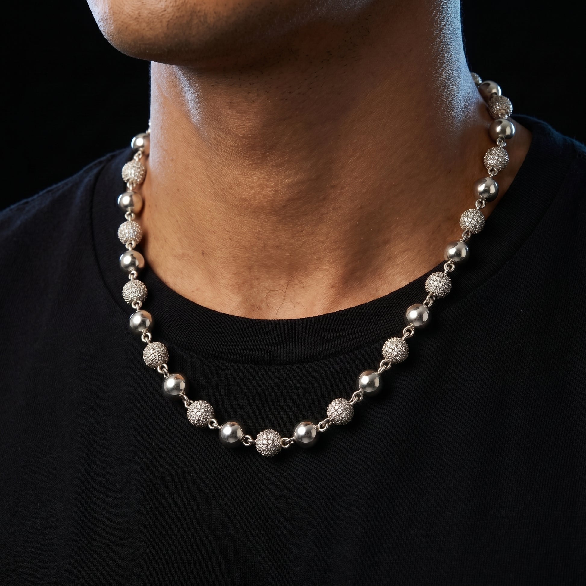 Iced Ball Bead Link Chain - Different Drips