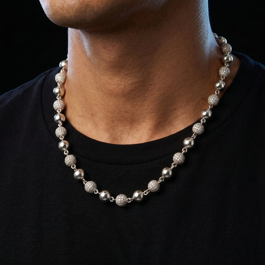 Iced Ball Bead Link Chain