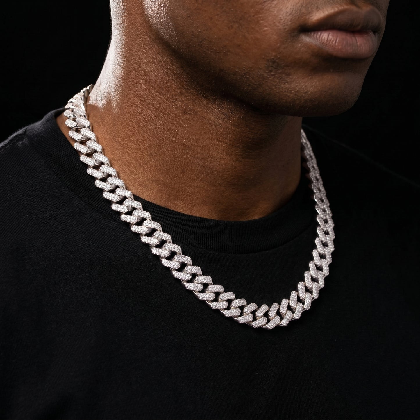 Iced Baguette Prong Cuban Chain