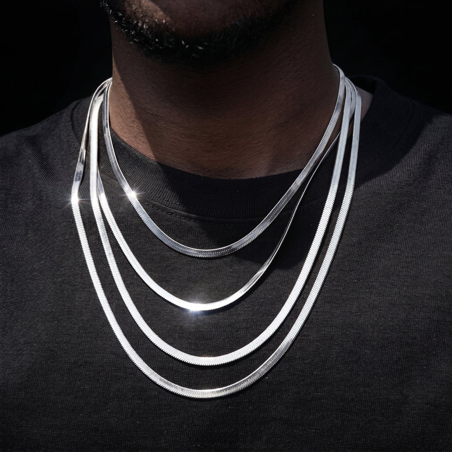 3-5mm Herringbone Chain - Different Drips