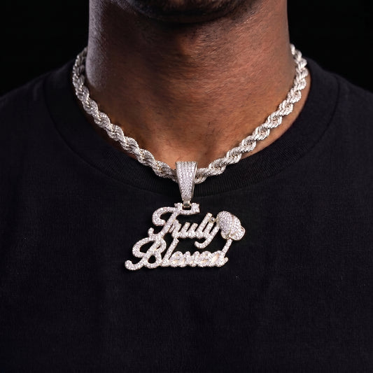 Iced Truly Blessed Pendant - Different Drips