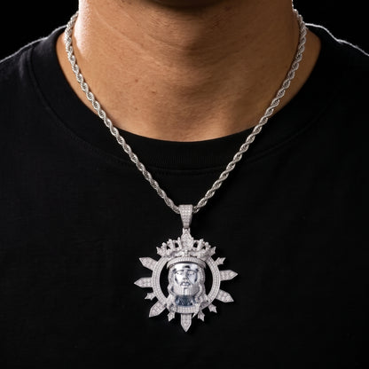 S925 Moissanite Diamond Crowned Jesus Pendant - Different Drips