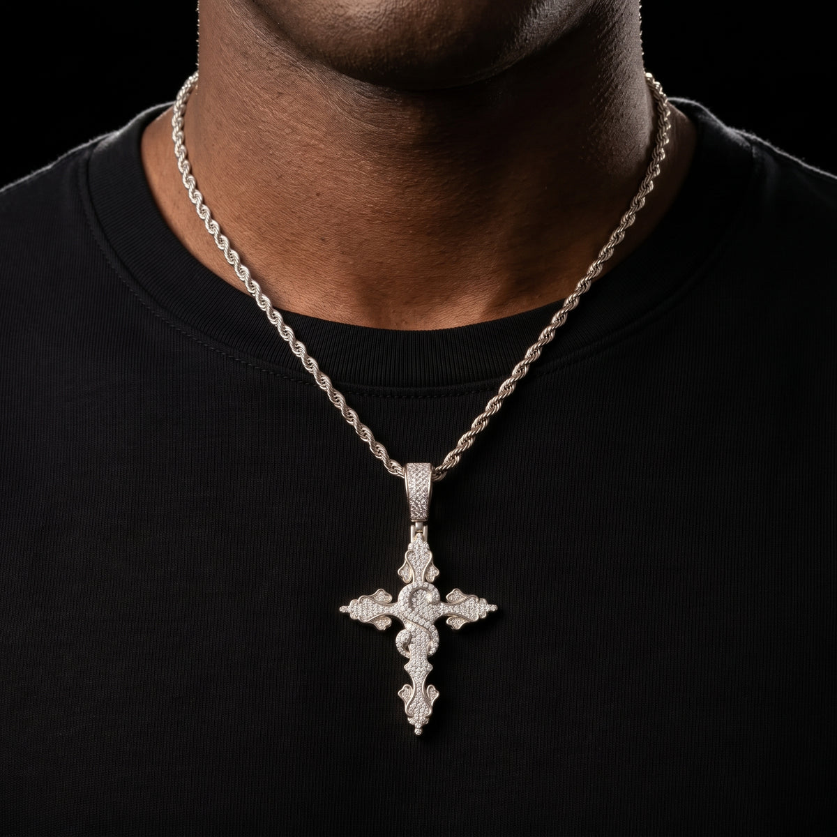 S925 Moissanite Diamond S Cross Pendant - Different Drips