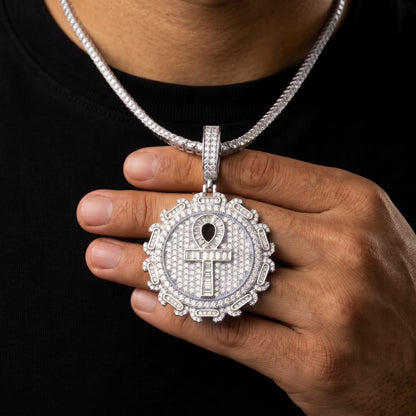 S925 Moissanite Ankh Medallion Pendant - Different Drips