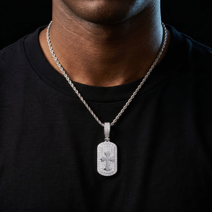 S925 Moissanite Cross Dog Tag Pendant - Different Drips