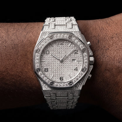 Iced Octagonal Case Screw Head Watch - Different Drips