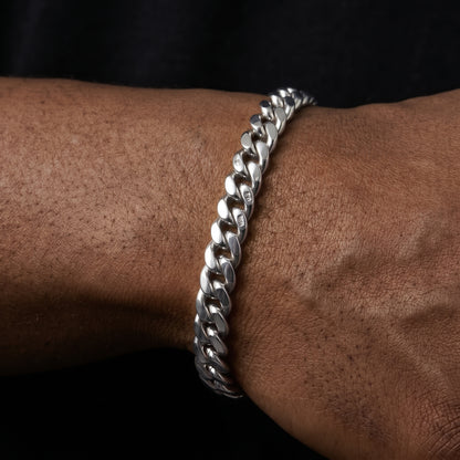 Slim 4mm Miami cuban link bracelet with tight polished links