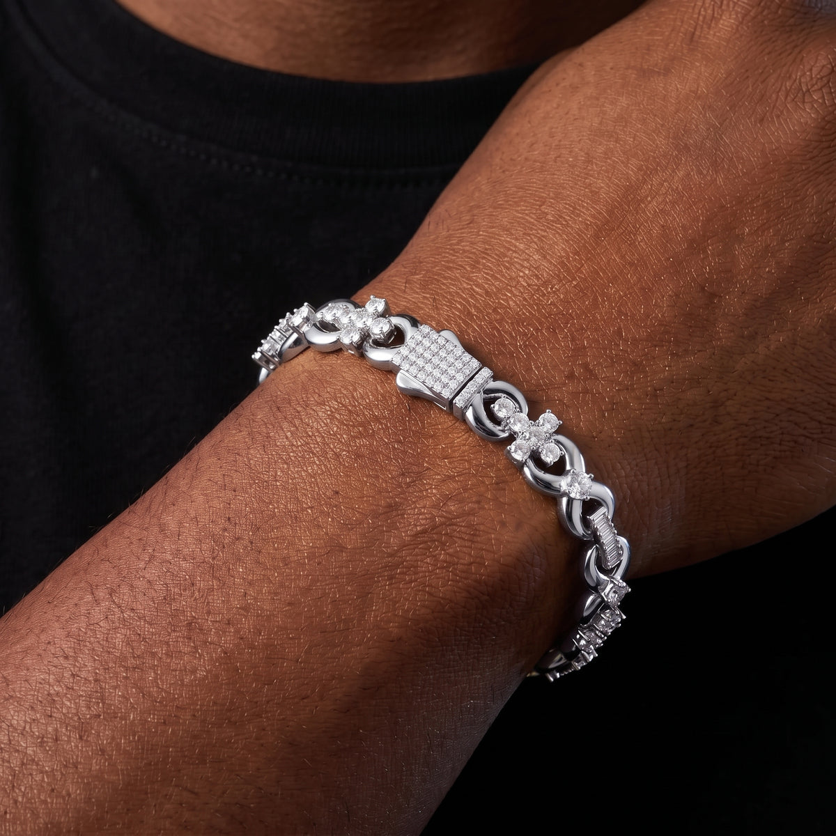 S925 Moissanite Infinity Cross Link Bracelet – view 2