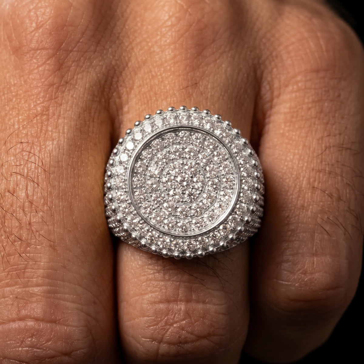 Iced Round Cluster Pavé Ring – view 3