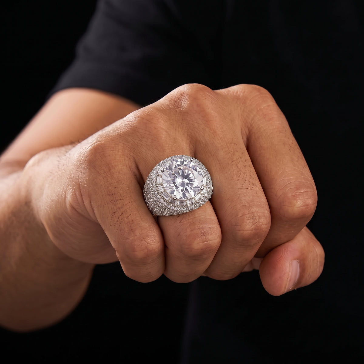 Round Cut and Mirco Pave Ring – view 2