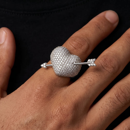 Heart & Arrow Paved Ring