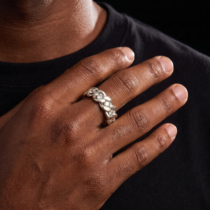 Cuban Link Moissanite Eternity Band Ring