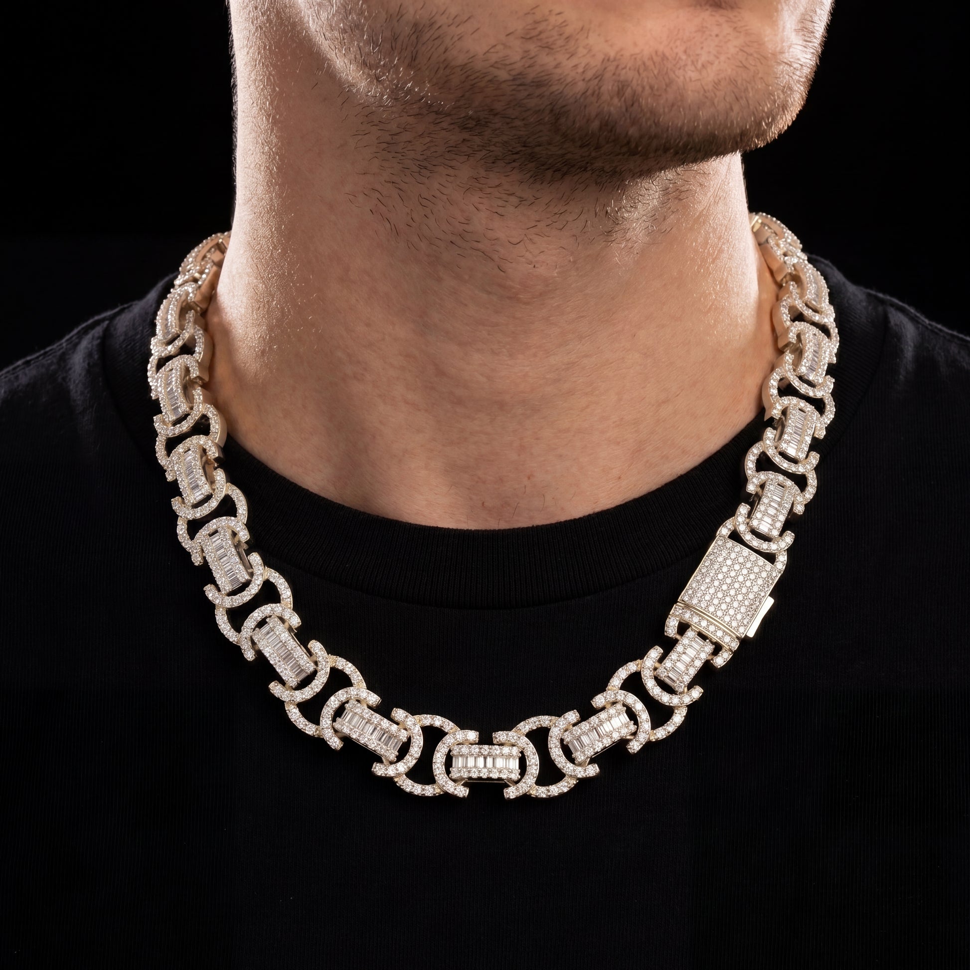 13mm Baguette Byzantine Chain - Different Drips