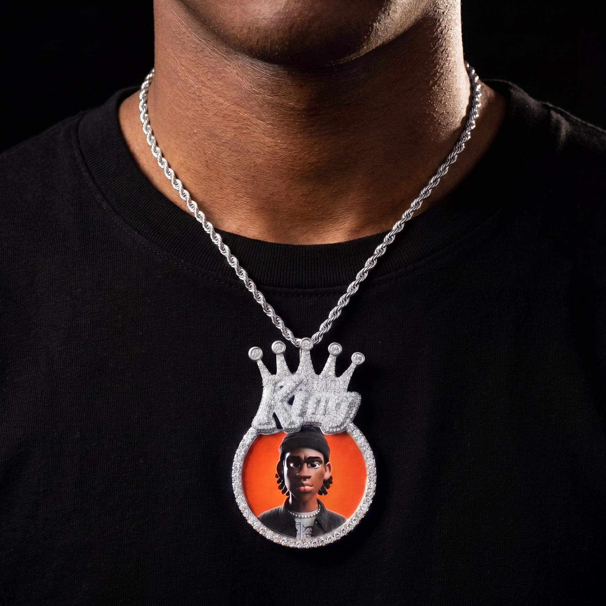 Crowned King Custom Photo Pendant - Different Drips