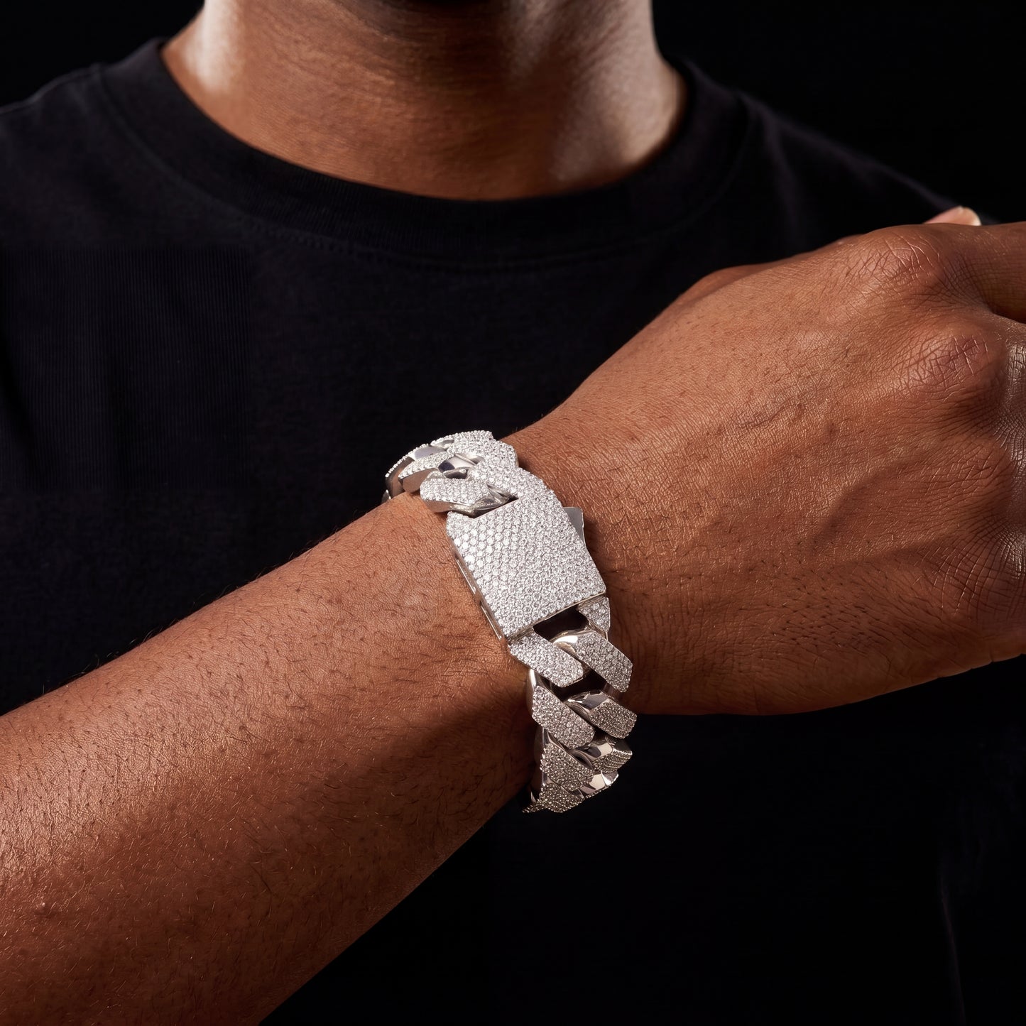 20mm Iced Out Cuban Prong Bracelet - Different Drips