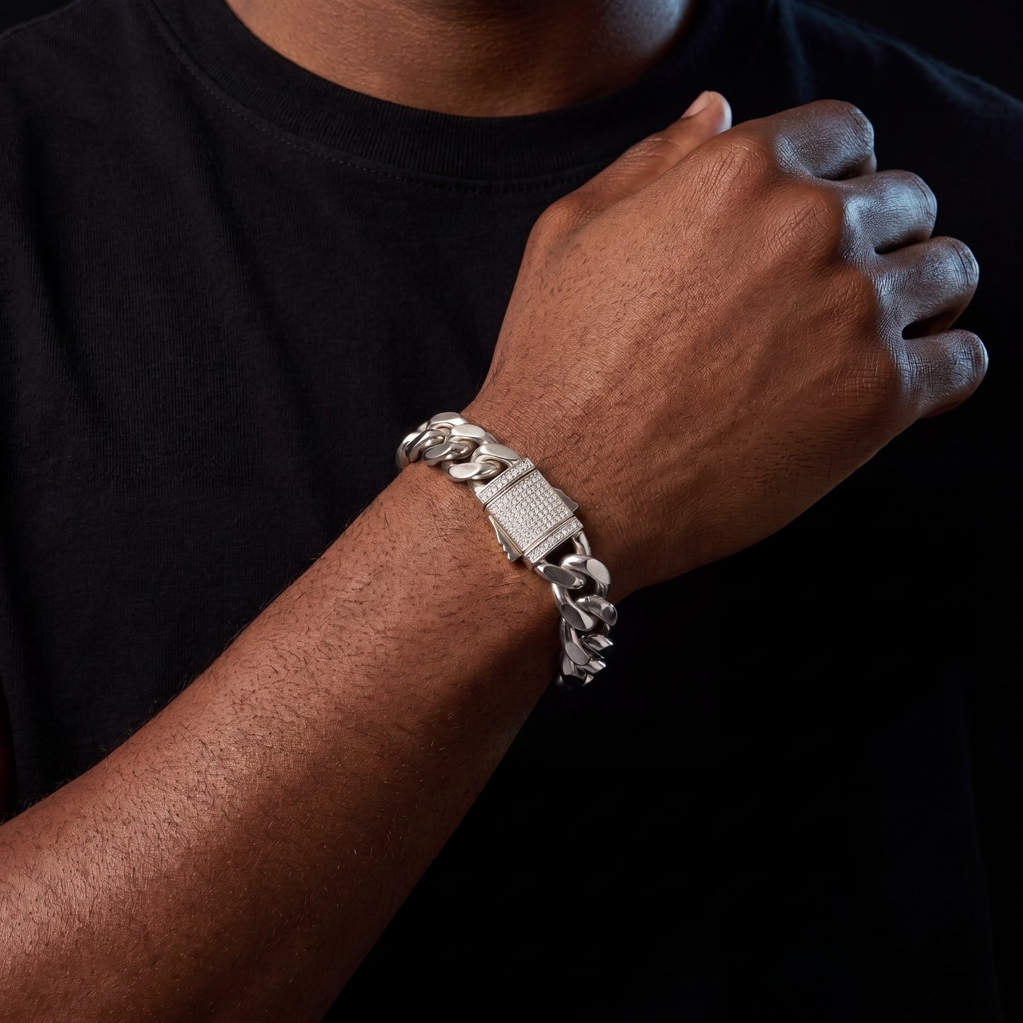 10-12mm Solid Iced Clasp Miami Cuban Bracelet - Different Drips