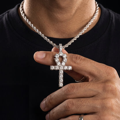 Iced Out Ankh Cross Pendant - Different Drips