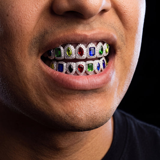 Gem Stationed Iced Pave Grillz - Different Drips