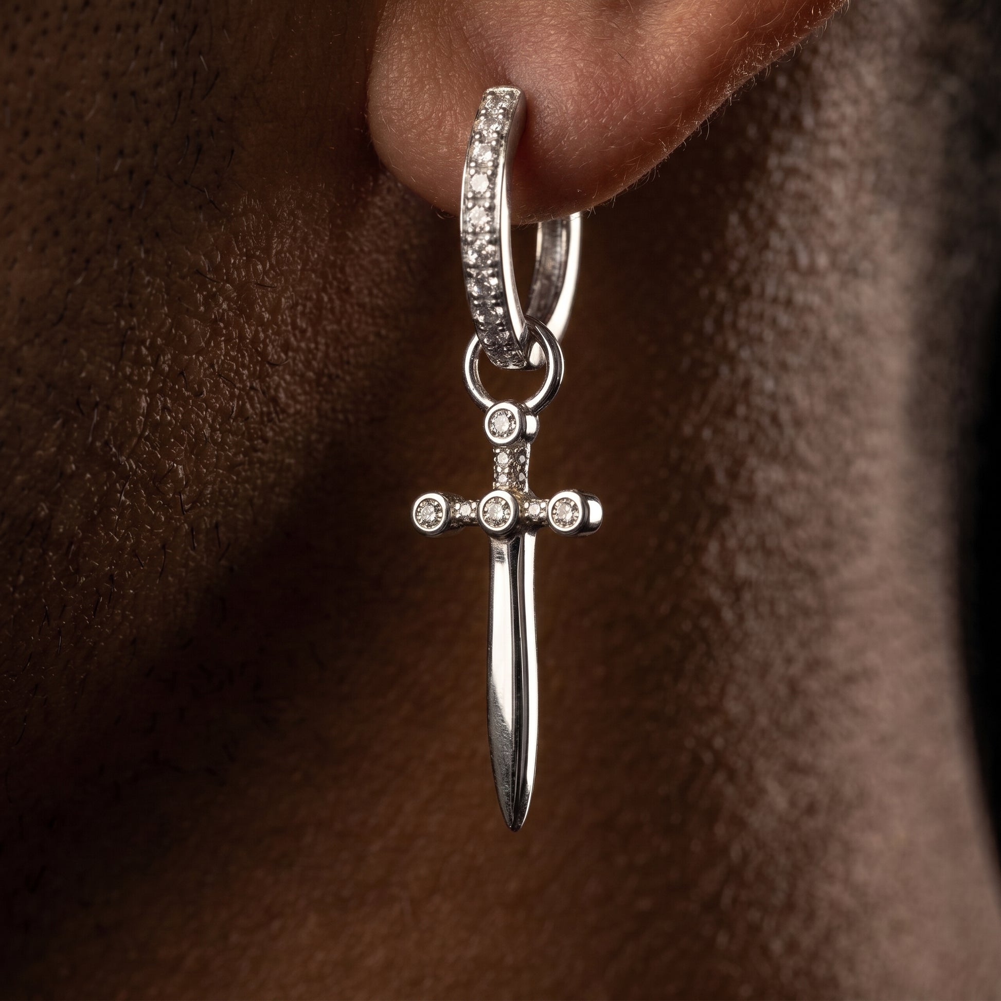 Iced Out Dagger Drop Earrings - Different Drips