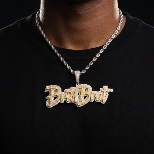 Layered Script Custom Letter Pendant - Different Drips