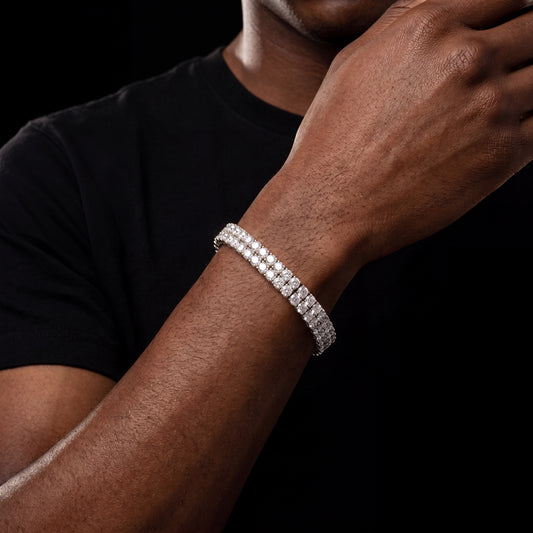 3-4mm Double Row Round-Cut Tennis Bracelet