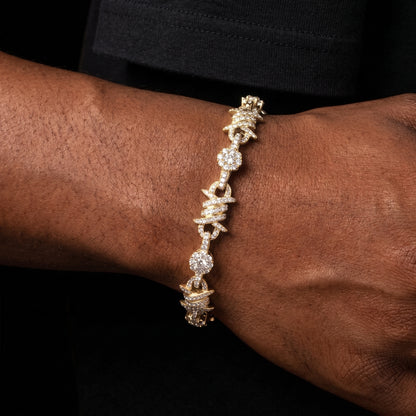S925 Iced Barbed Wire Moissanite Bracelet - Different Drips