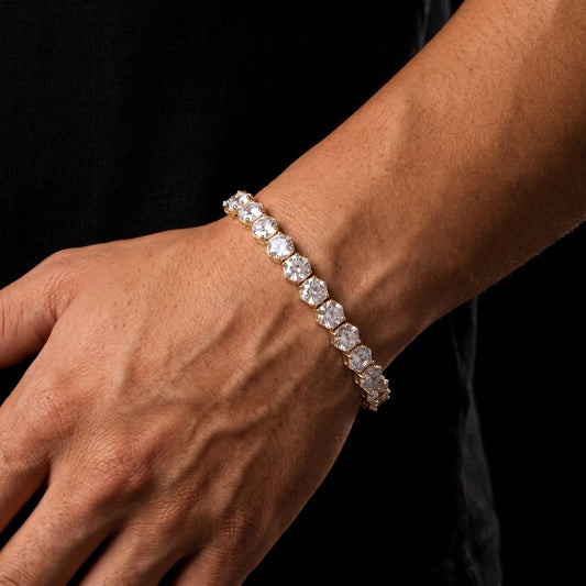 S925 Hexagon Moissanite Tennis Bracelet - Different Drips