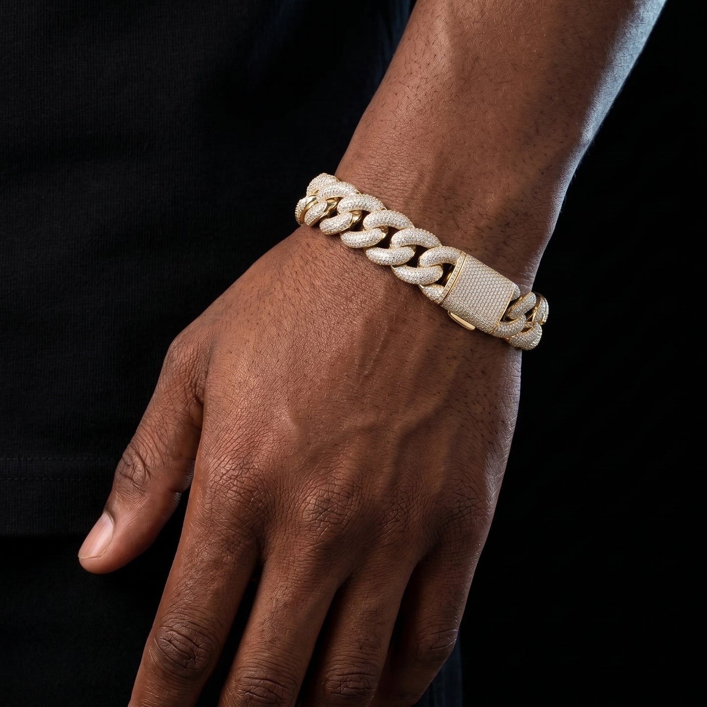 S925 Moissanite 20mm 5 Row Miami Cuban Bracelet - Different Drips