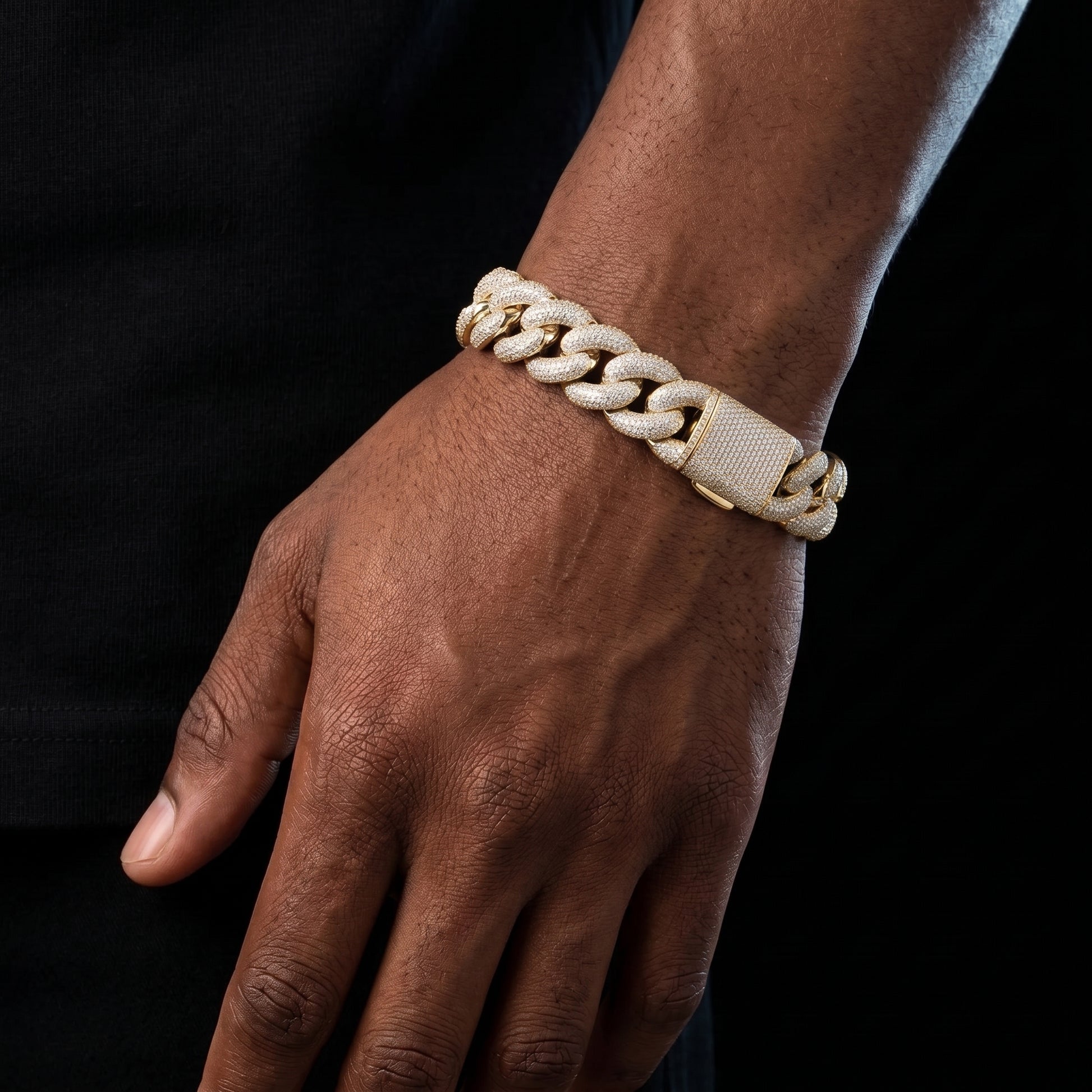 S925 Moissanite 20mm 5 Row Miami Cuban Bracelet - Different Drips