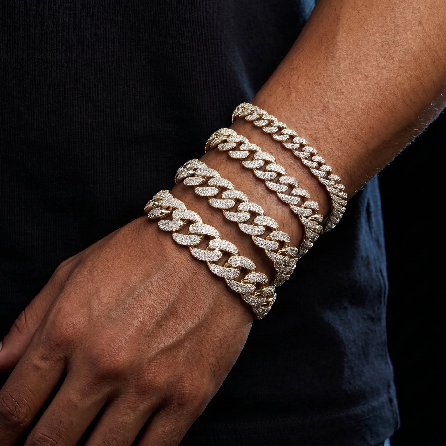 8-20mm S925 Moissanite Cuban Bracelet - Different Drips