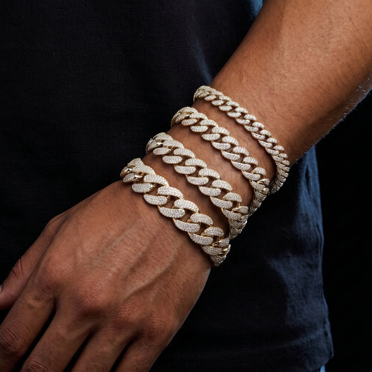 8-20mm S925 Moissanite Cuban Bracelet - Different Drips
