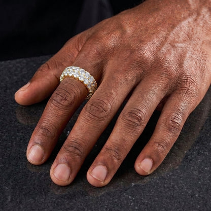 S925 2 Row Moissanite Eternity Ring - Different Drips