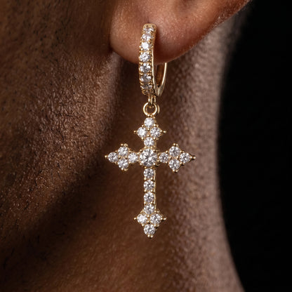 Spiked Cross Hoop Earrings - Different Drips