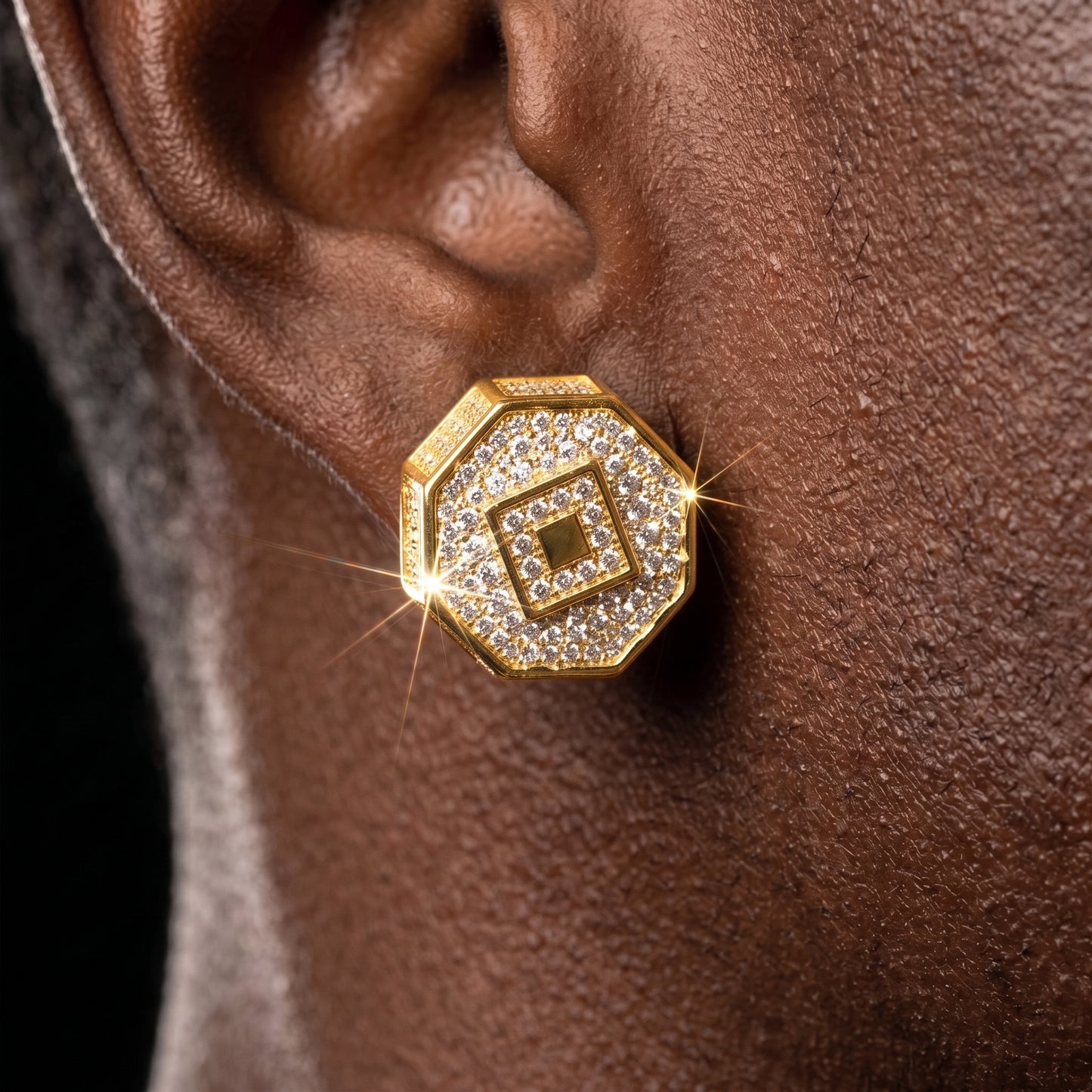11mm Octagon Stud Earrings - Different Drips