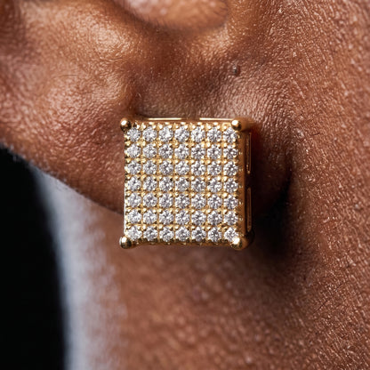 11mm Square Cut Pave Earrings - Different Drips
