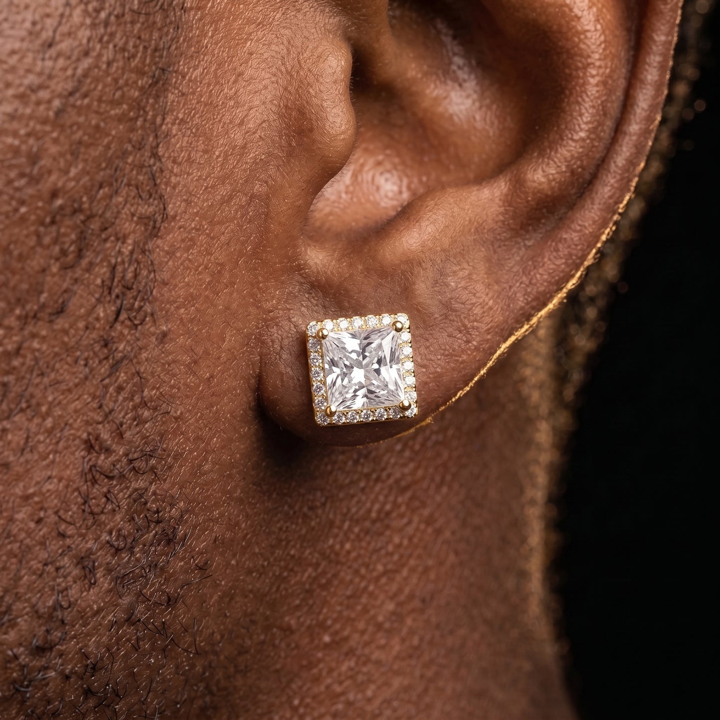 S925 Moissanite Princess Cut Square Stud Earrings - Different Drips
