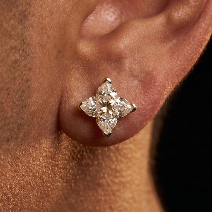 925 Sterling Silver Lily Cut Moissanite Stud Earrings - Different Drips