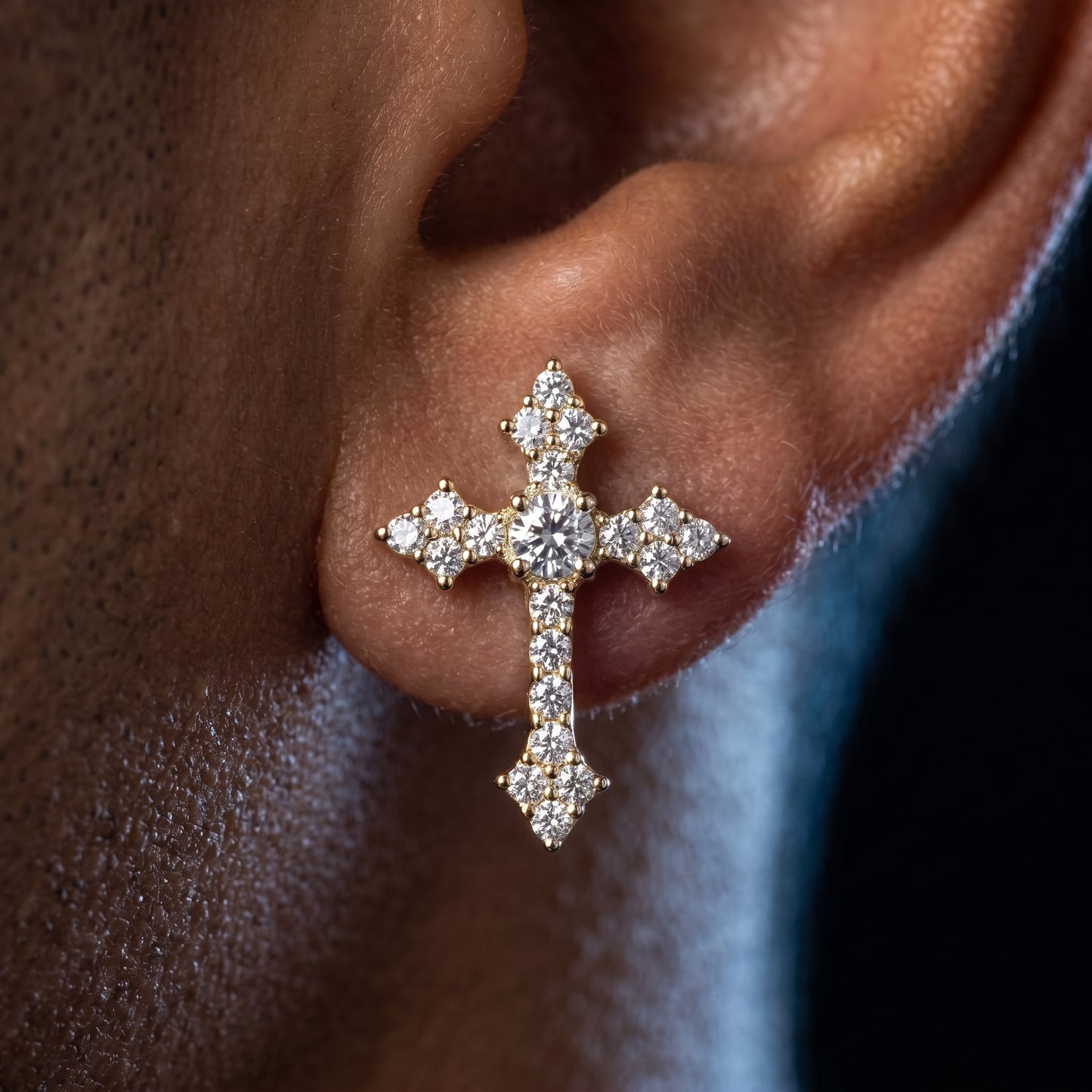 S925 Moissanite Diamond Cross Earrings - Different Drips