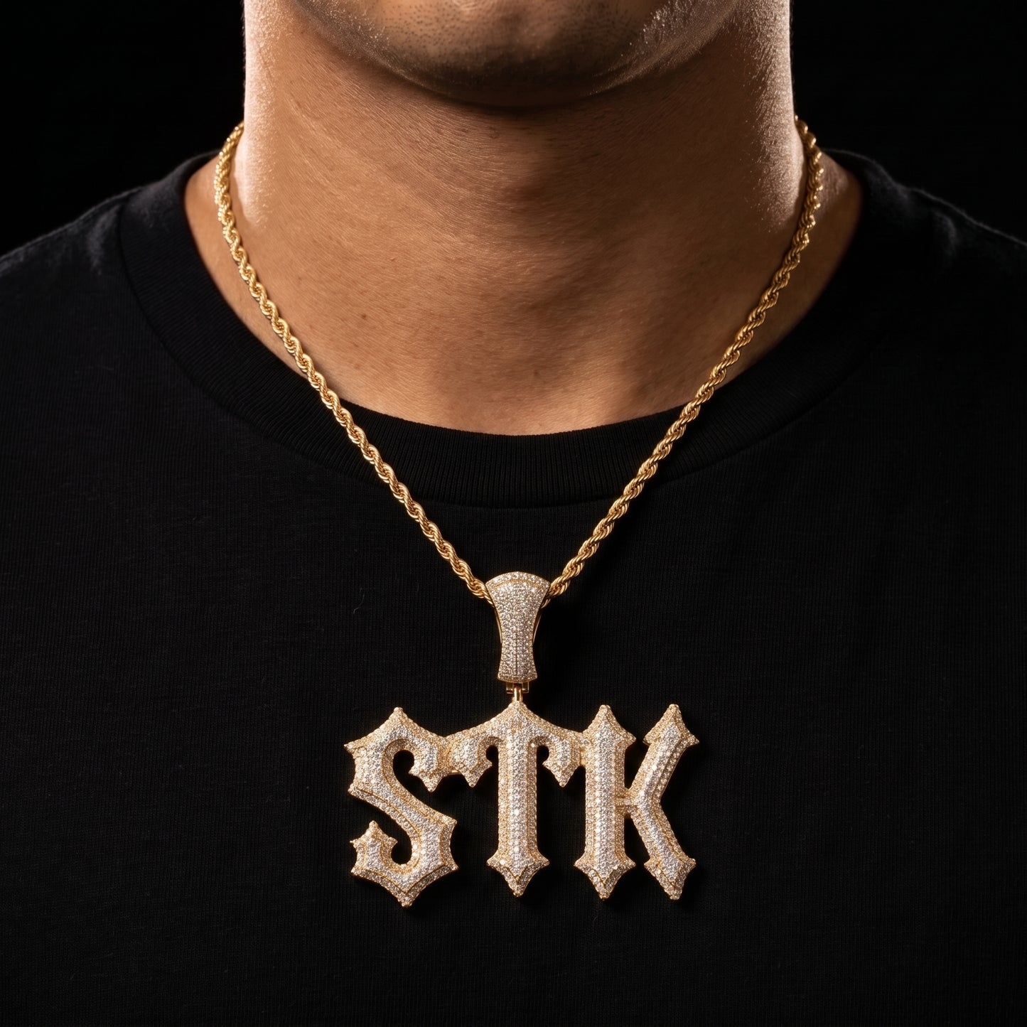 College Font Custom Letter Pendant - Different Drips