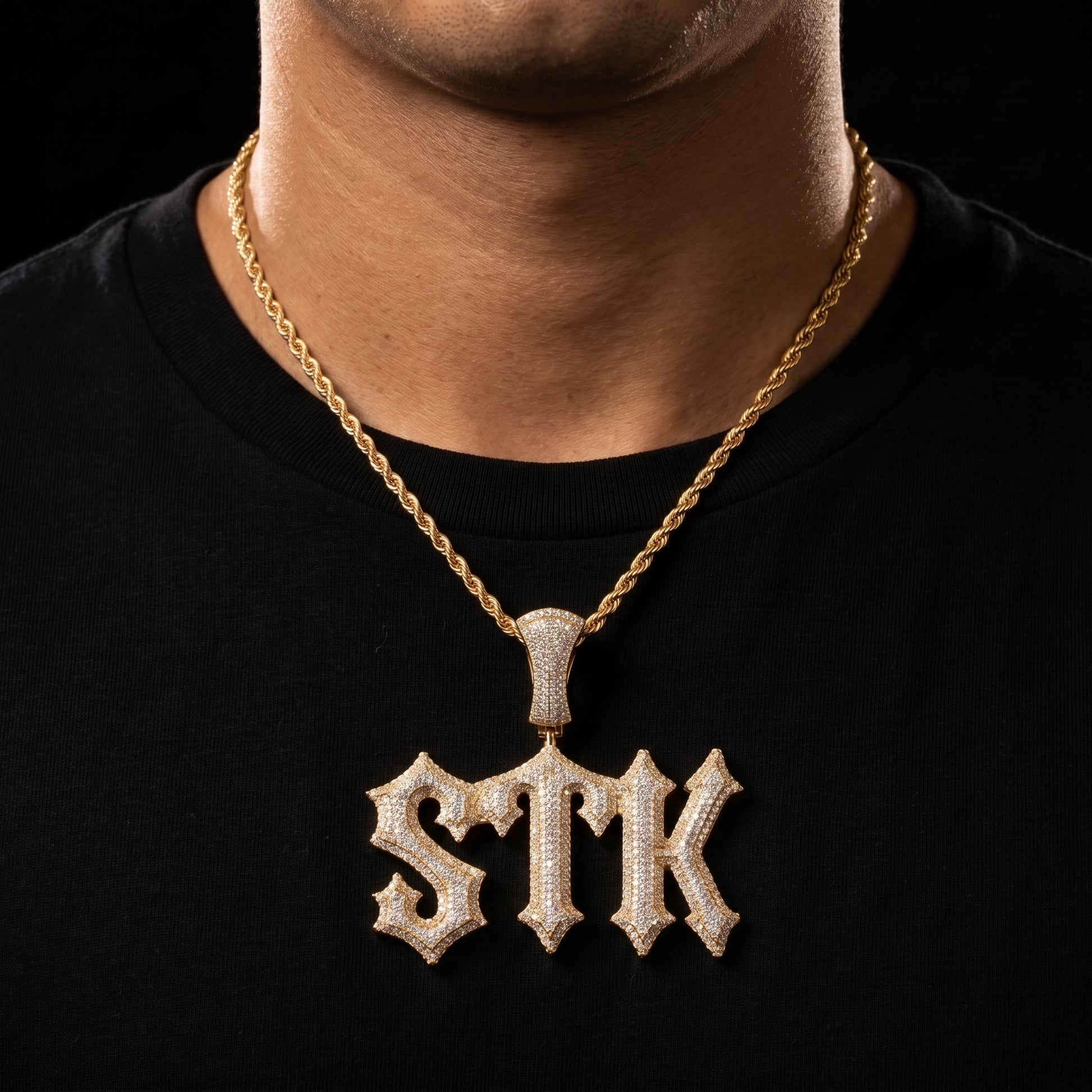 College Font Custom Letter Pendant - Different Drips