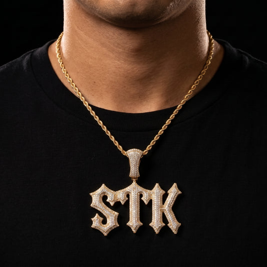 College Font Custom Letter Pendant - Different Drips