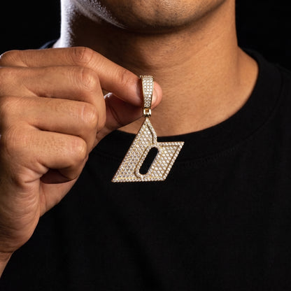 Slanted Single Letter Pendant - Different Drips