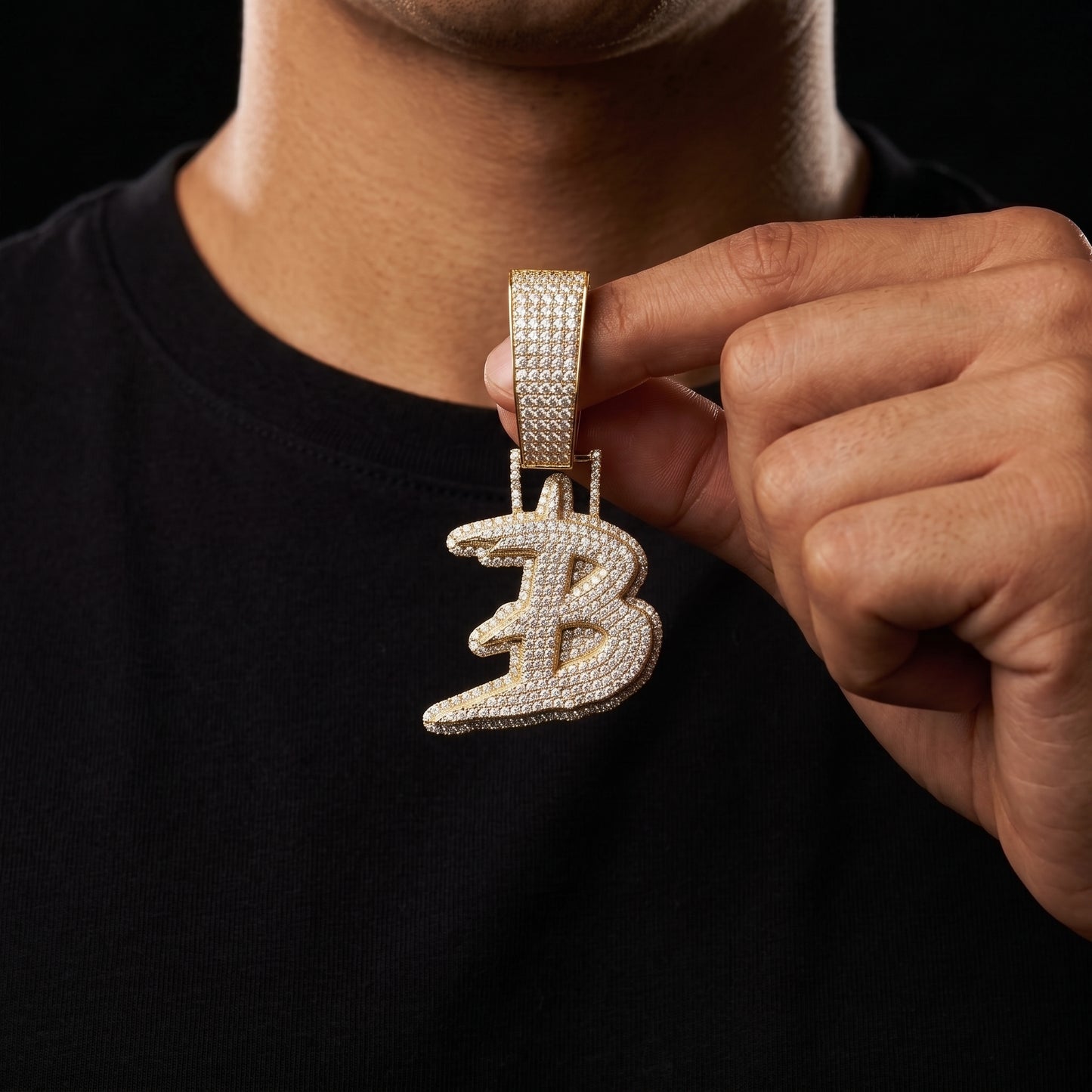 Bold Brush Font Single Letter Pendant