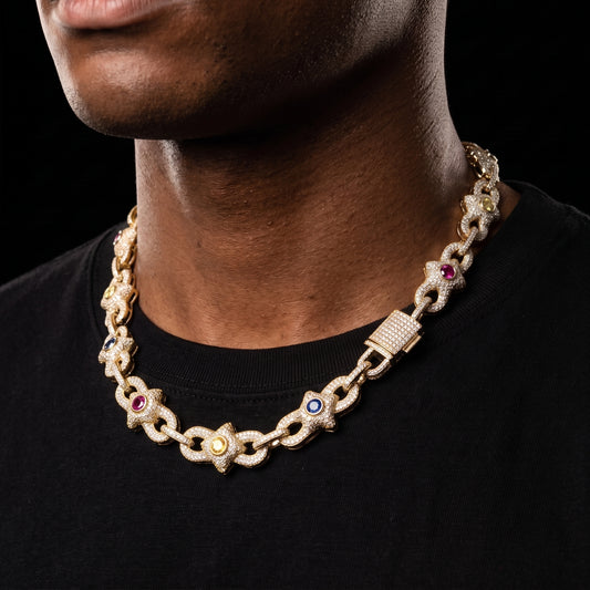 Multicolor Gemstone Infinity Link Chain