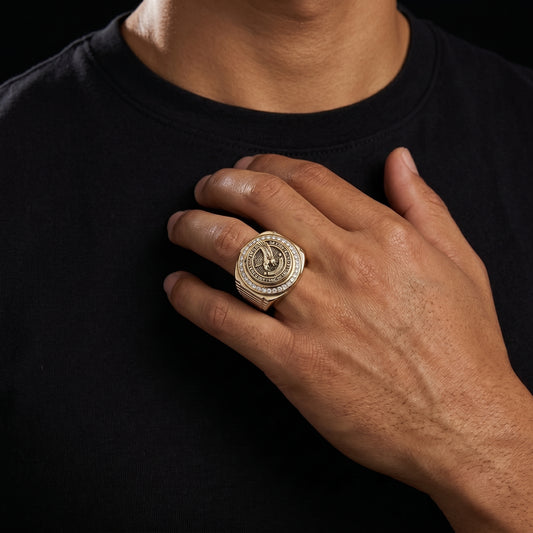 Iced Eagle Emblem Class Ring Style - Different Drips